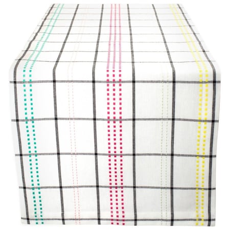 Fastfood 14 x 108 in. Color Pop Plaid Table Runner FA1539441